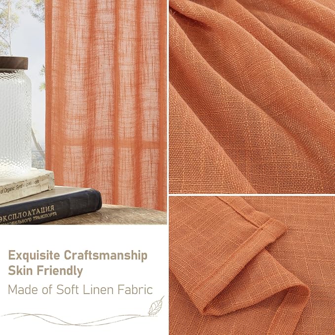 LAMIT 36 Inch Length Linen Curtains - Image 6