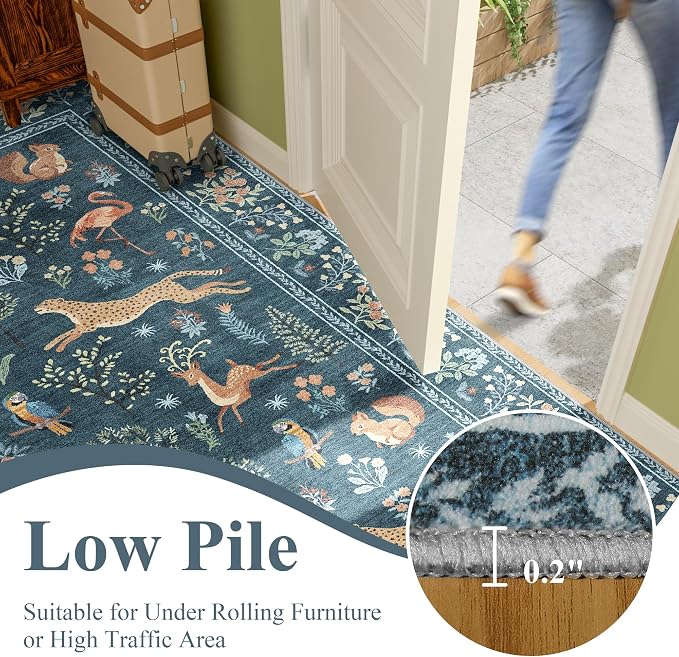 DUKINO 2x10 Kitchen Runner Rug, Soft Non Slip Animal Washable Rug, Non-Shedding - Image 7