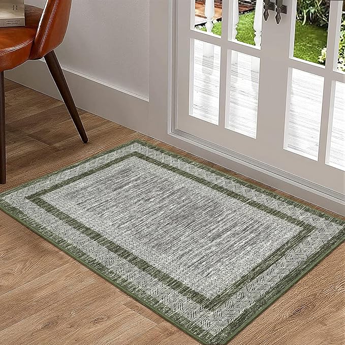 GarveeHome Modern Geometric Area Rug 2x3 Distressed Bordered Washable Non Slip - Image 2