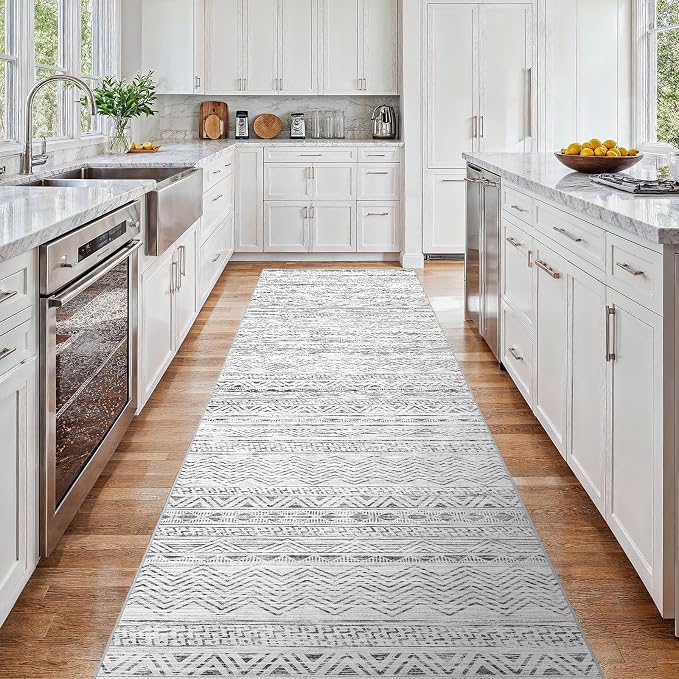 3x15 Washable Kitchen Runner Rug: Modern Moroccan Runners - Image 2