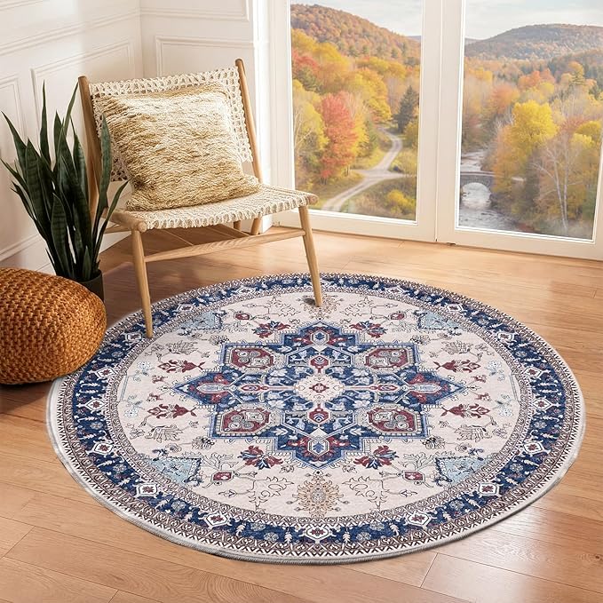 OPPODREAM Soft Round Rug 3ft, Washable Circle Rug 3ft by OPPODREAM