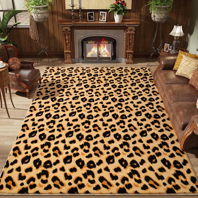 Amearea Soft Leopard Rugs for Bedroom Living Room, 4x6 Modern Cheetah Print - Image 8
