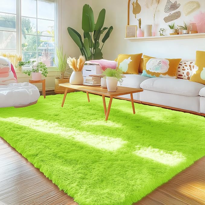 OLANLY Area Rugs for Living Room Bedroom, Machine Washable 4x5.9 ft Soft Fluffy - Image 9