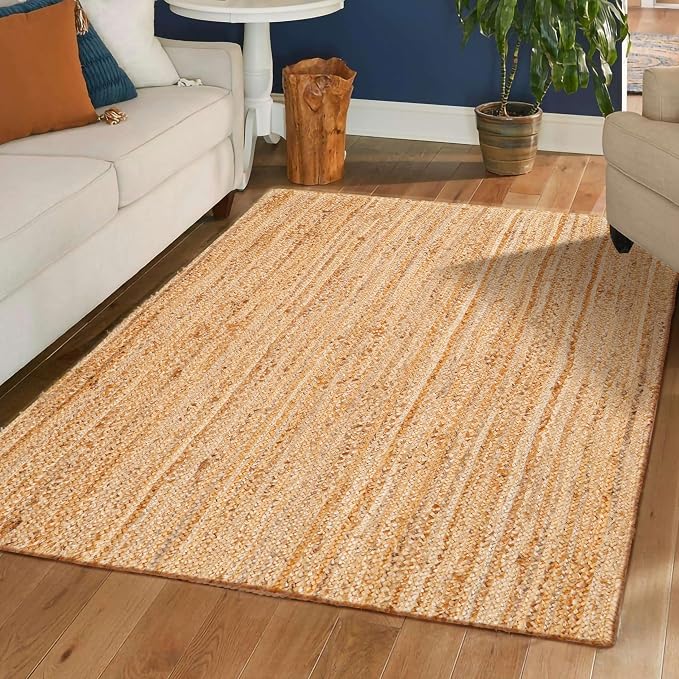 Hausattire Hand Woven Jute Braided Rug, Reversible Boho Entry Area Rugs - Image 5