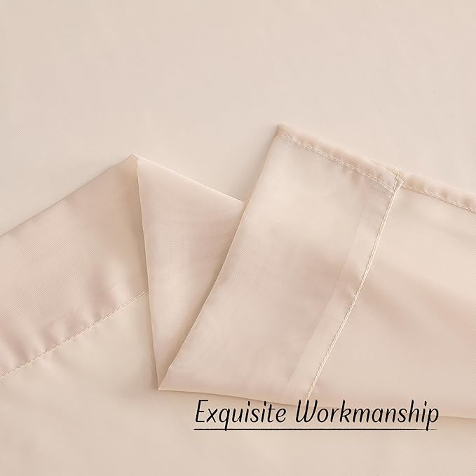 NICETOWN Taupe Sheer Curtains 54 inch Length, Grommet Voile Sheer Lightweight & - Image 7