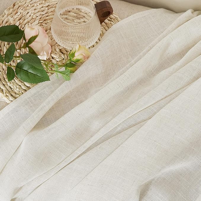 NICETOWN Linen Burlap Short Kitchen Curtains 36 inches Long, Rod Pocket & Back - Image 6