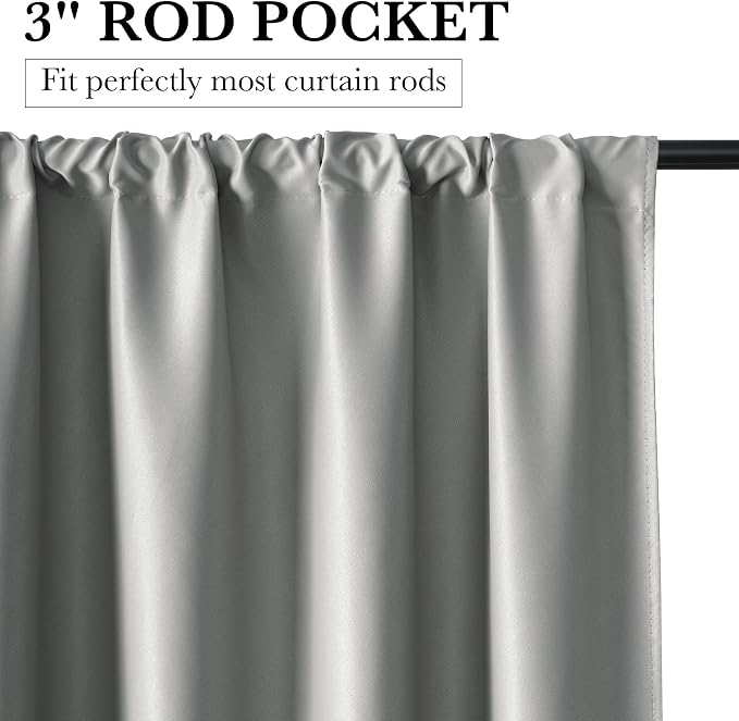 RYB HOME 100% Blackout Short Curtains - Image 3