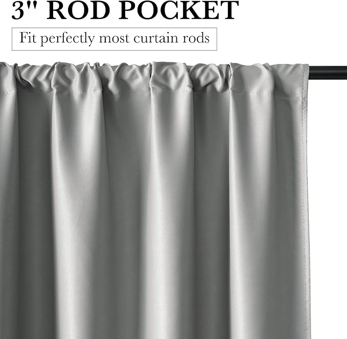 RYB HOME 100% Blackout Short Curtains - Image 3