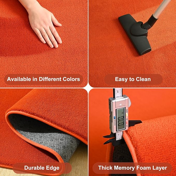 Amearea Large Modern Area Rugs for Bedroom Living Room, 5x8 Feet Orange - Image 5