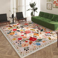 Rugcomf Area Rugs 9x12 Living Room Clearance Washable Boho Rug Non Slip Floral by Rugcomf