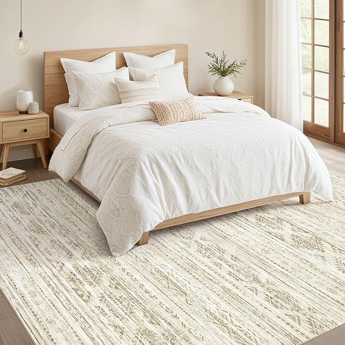 Nakagishi 5x7 Area Rugs Living Room: Washable Boho Large Neutral Modern Soft - Image 5