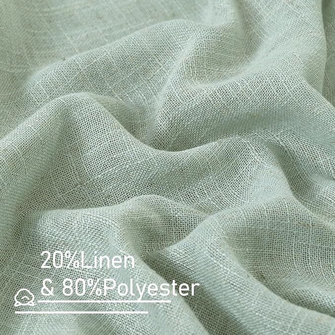 LAMIT Faux Linen Curtains 63 inches Long - Image 2