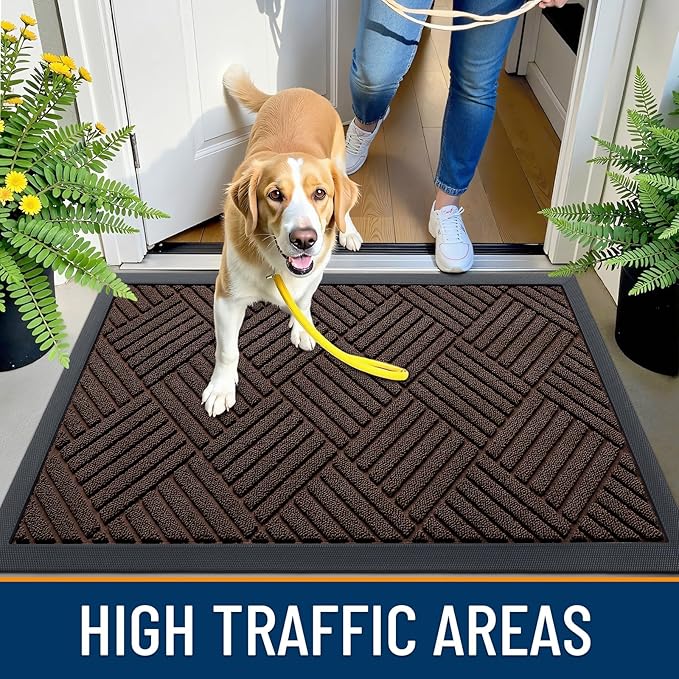 OLANLY Front Door Mat Outside Entrance 47x32, Heavy Duty Sturdy Natural Rubber - Image 5