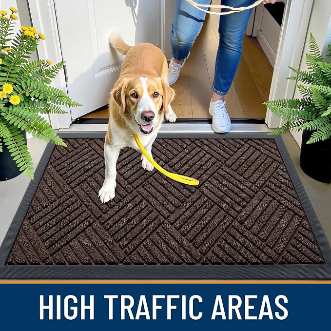 OLANLY Front Door Mat Outside Entrance 71x47, Heavy Duty Sturdy Natural Rubber - Image 5