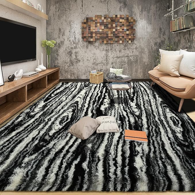 Tepook Soft Fluffy Rugs for Living Room, 5x8 Shaggy Area Rug for Bedroom - Image 3