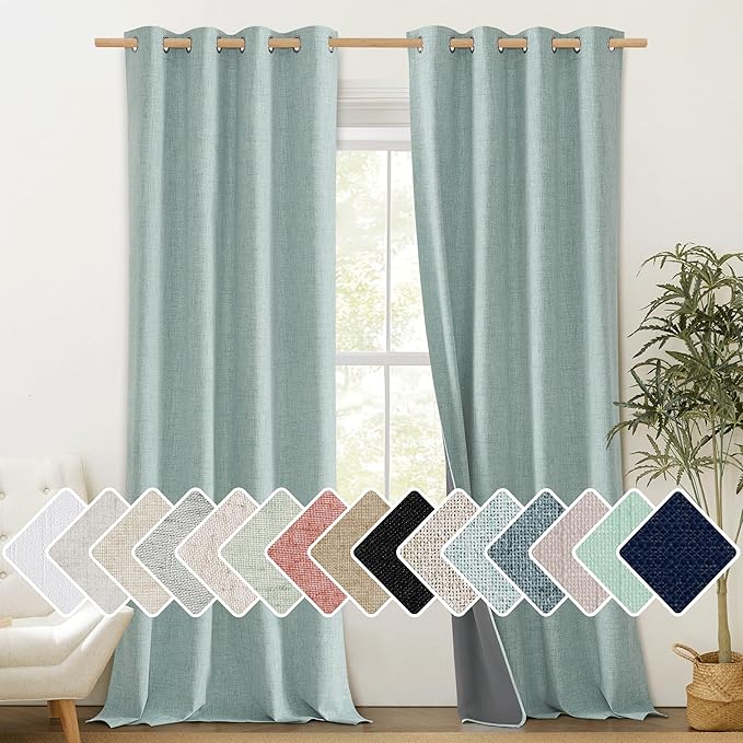 NICETOWN 100% Absolutely Blackout Linen Curtains by NICETOWN