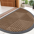 Smiry Half Circle Front Door Mat Outside Entrance, Heavy Duty Sturdy Natural by Smiry