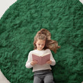 OLANLY Dark Green Round Rugs for Bedroom by OLANLY