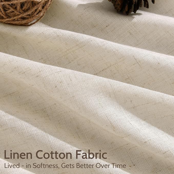 Linen Curtains for Living Room 90 Inches Long Modern Farmhouse Decor Light - Image 4