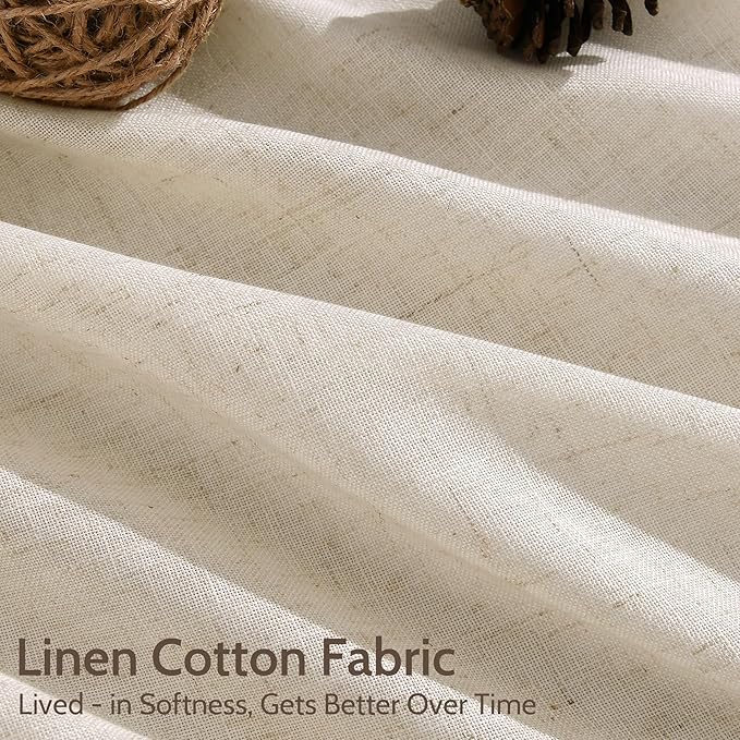 Linen Curtains for Living Room 80 Inches Long Modern Farmhouse Decor Light - Image 4