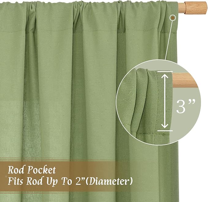 LAMIT Sage Green Linen Curtains - Image 3