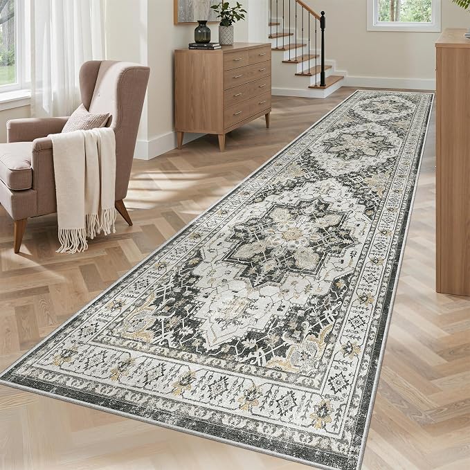 Madane Hallway Runner Rug 2'6''x10' Kitchen Runner, Non Slip Vintage Runners by Madane