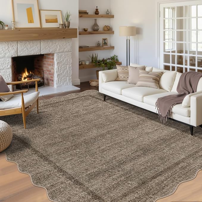 GarveeHome Scalloped Washable Rugs 10x13 Rug by GarveeHome