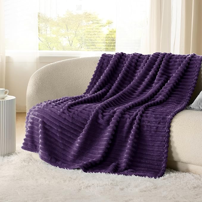 Bedsure GentleSoft Purple Fleece Blanket - Image 8