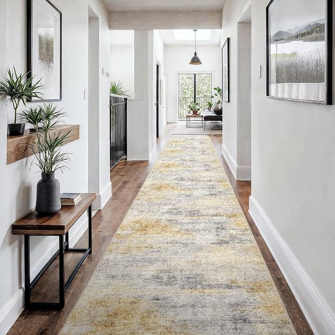 3x18 Washable Kitchen Runner Rug: Modern Abstract Runners - Image 8