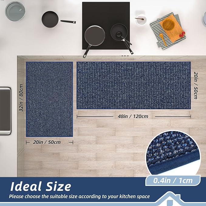 BEQHAUSE Kitchen Rugs and Mats 2PCS, Non-Slip Kitchen Mats - Image 2
