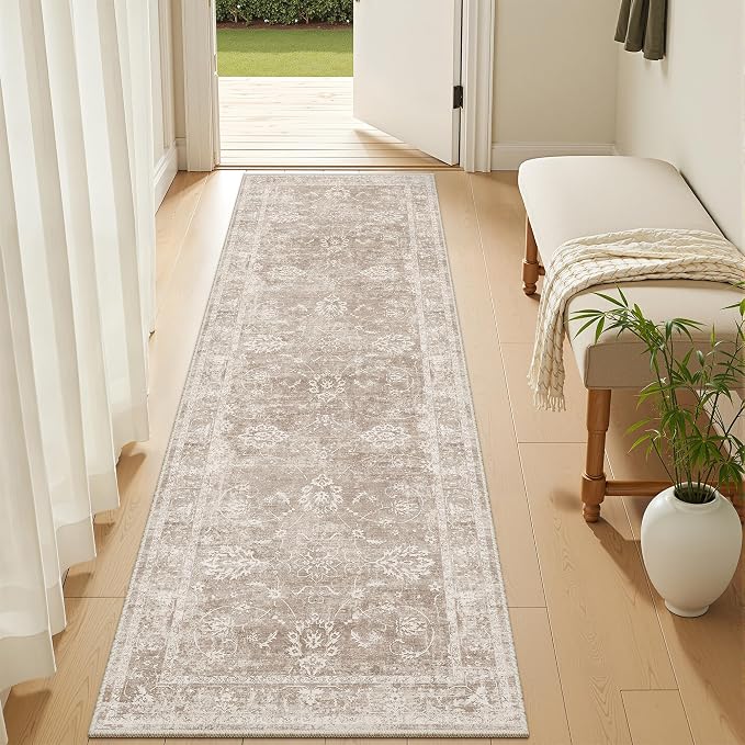 Madane 2x6 Washable Runner Rug Non-Slip, Vintage Kitchen Hallway Rug by Madane