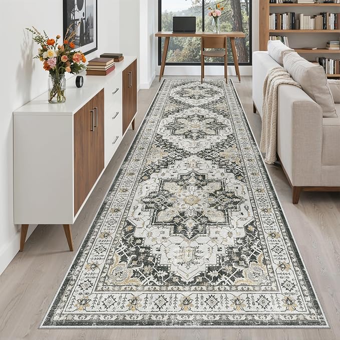 Madane Hallway Rug 3x10, Kitchen Rugs Washable Entryway Rug Vintage Kitchen - Image 3