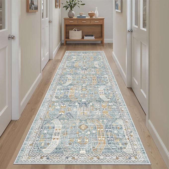 Madane Runner Rug 2'6''x8' Kitchen Runner, Hallway Runner Printed Vintage - Image 5