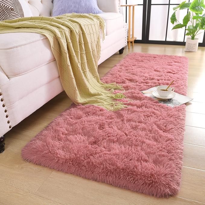 Chicrug Soft Runner Rug for Bedroom Living Room Plush Fluffy Rug 2x8 Feet - Image 3
