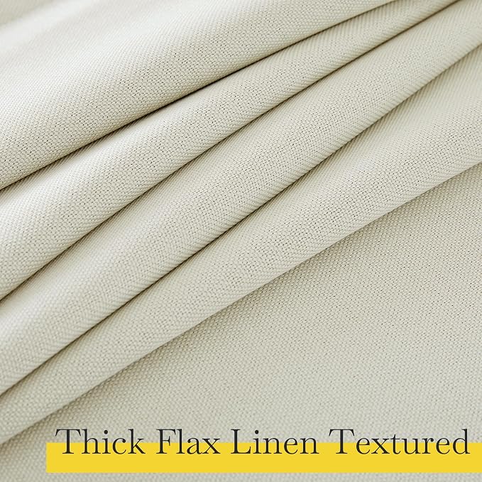 NICETOWN Faux Linen 100% Blackout Living Room Curtains 96 inches Long, W52 x L96 - Image 4