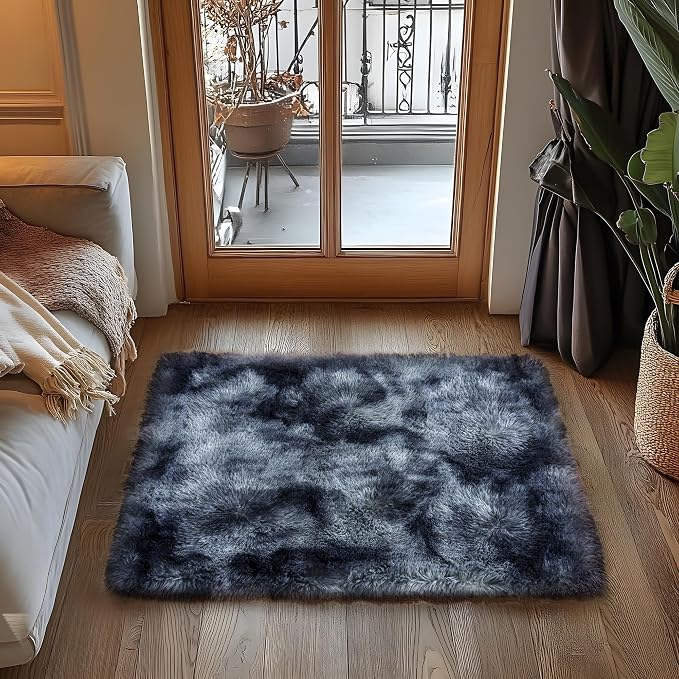 Small Area Rug, 2x3 Rug for Bedroom Shaggy Throw Rugs for Dorm Rug, Soft Tie - Image 2