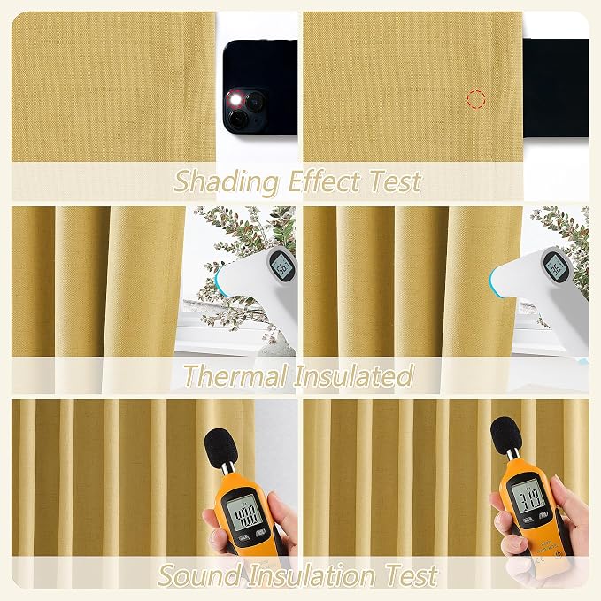 Guken 100% Blackout Curtains 72 Inch Length 2 Panels Set - Image 5
