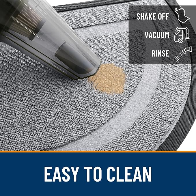 OLANLY Half Circle Front Door Mat Outside 35x23 All-Season Rubber Doormat | - Image 5