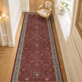 Red 2x8 Long Hallway Runner Rug by HazoHaus