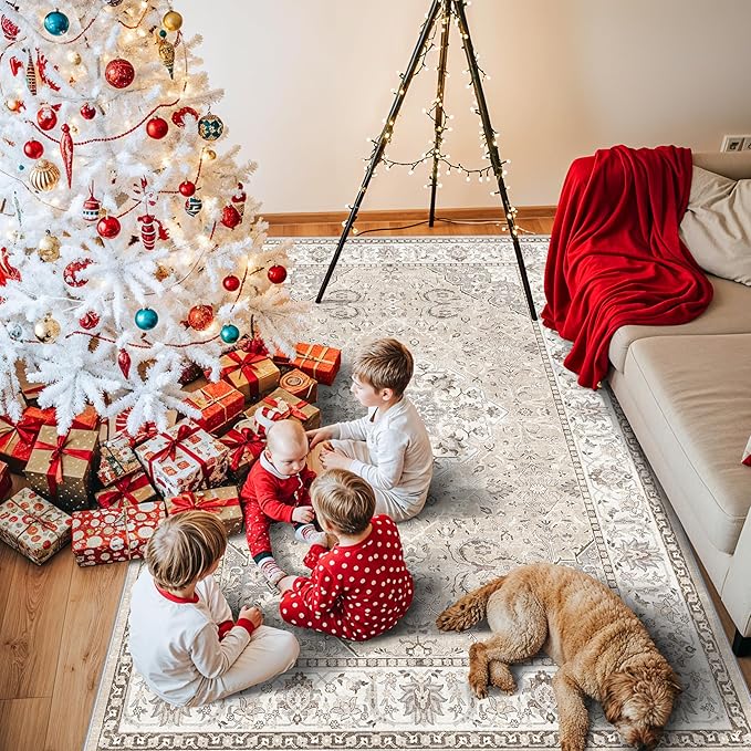 5x7 Living Room Area Rugs: Washable Non-Slip Stain Resistant Rug - Image 7