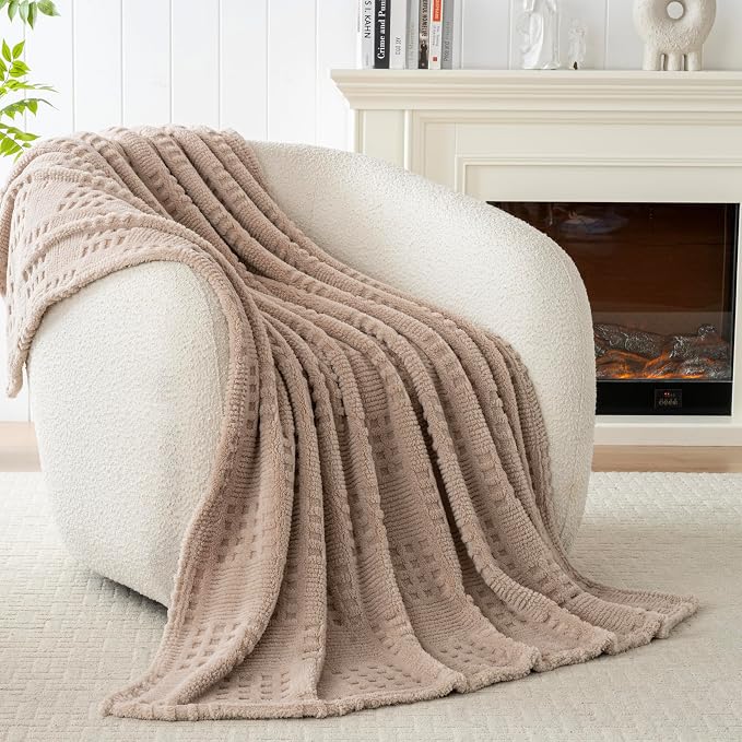 90x104 Inch Brown Waffle Queen Blanket - Image 7