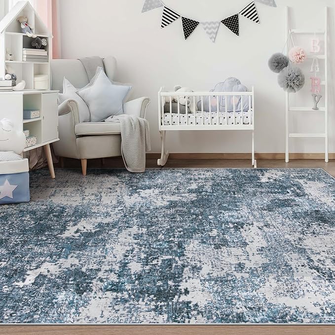 Area Rugs 6x9 for Living Room: Washable Rug Modern Abstract Neutral Soft - Image 6