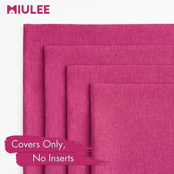 MIULEE Pack of 4 Decorative Outdoor Throw Pillow Covers Linen Waterproof Pillow - Image 5
