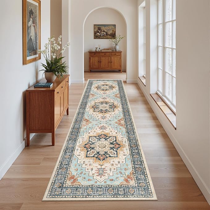 Madane Runner Rug 2x8, Washable Hallway Runner Rugs, Non-Slip Low-Pile Soft - Image 2