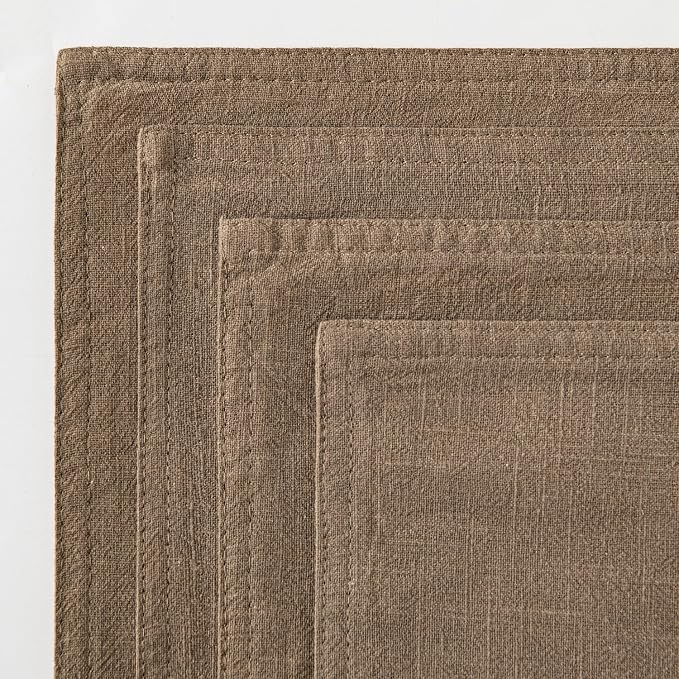 MIULEE Khaki Linen Pillow Covers Pack of 4 Decorative Natural Solid Throw - Image 6