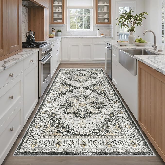 Madane Hallway Runner Rug 4x8 Wide: Washable Thin Runners - Image 2