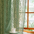 WAZZIO Boho Lace Curtains 2 Panels 72 Inches -Vintage Victorian Sheer Panel by WAZZIO