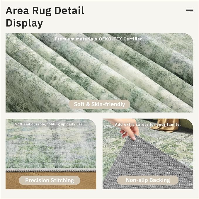 Soalmost Abstract 4x6 Area Rug Washable Rugs - Image 6