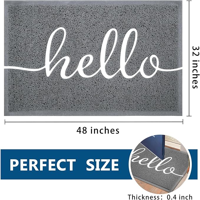 EARTHALL Funny Hello Mats Outdoor/Indoor, Front Door Mat Outside Entrance - Image 2