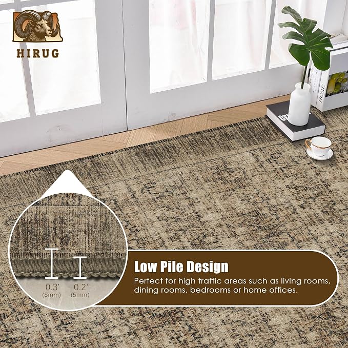Washable Area Rug 4' x 6' Vintage Traditional Persian Mat - Image 5